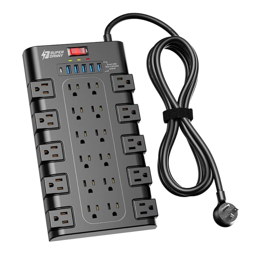 Tomacorriente 2100J con 22 Tomas,5 Puertos USB y 1 tipo-C 🔌