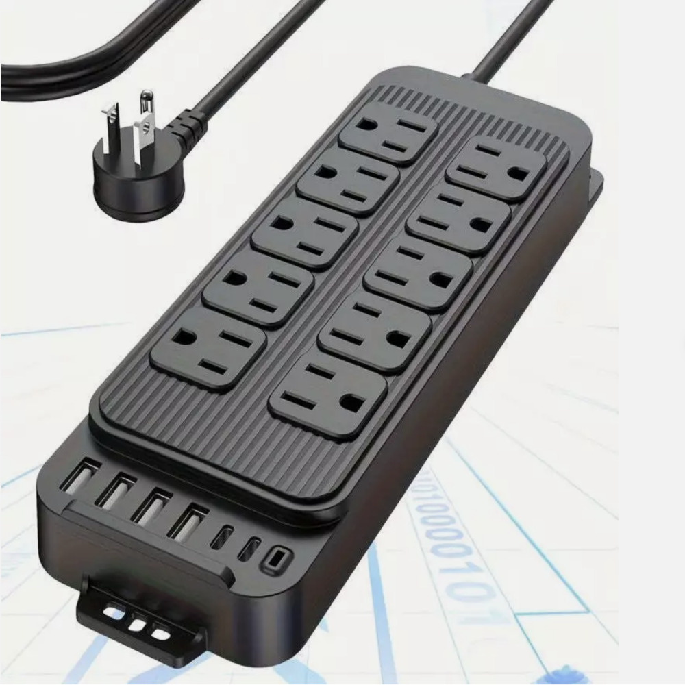 Extensión de enchufes con entrada usb y tipo c