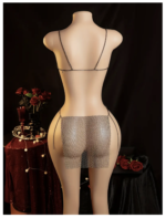 Vestido de cadenas con pedreria tipo diamantes talla S - Imagen 2