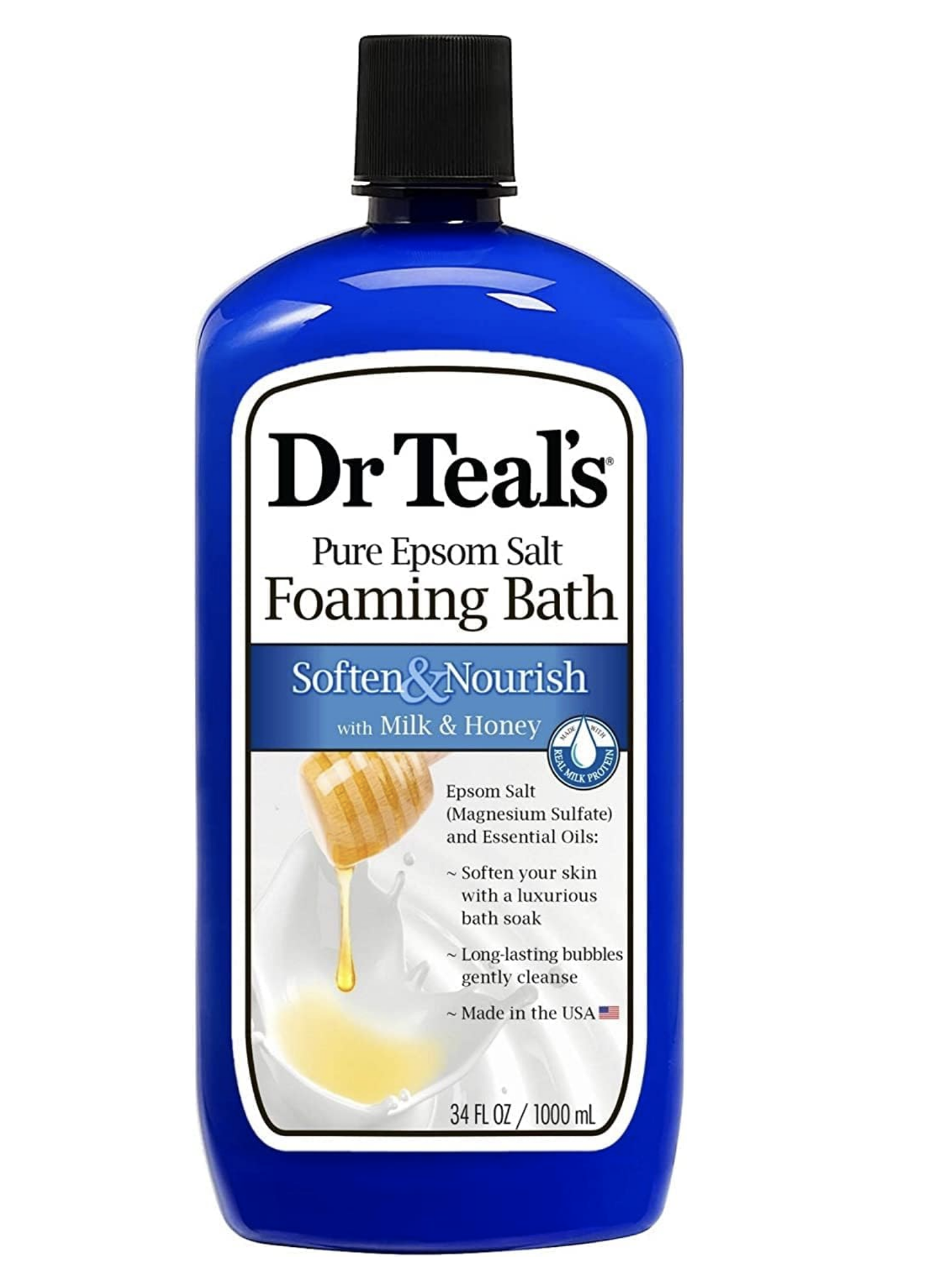 Dr. Teal Jabon Espuma para Bañera Con Sal Leche y Miel