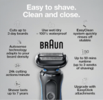 Braun Serie 5 - Maquina de afeitar eléctrica para hombres con recortadora de barba, recargable, húmeda y seca con EasyClean - Imagen 2