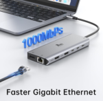 Lionwei Estación de acoplamiento USB C para laptop 3 monitores 3 puertos HDMI con pantalla triple 12 en 1 - Imagen 6
