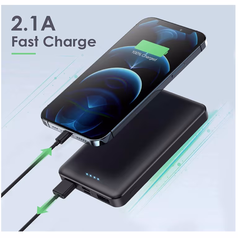 Bateria portatil de litio 10000mAh entrada tipo c, usb y micro usb en Lima