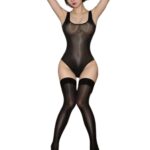 X Bodysuit tipo bikini  transparente 8D negro con brillo de aceite - Imagen 3