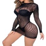 X LENCERIA Minivestido ajustado sexy de malla con espalda  descubierta para mujer - Imagen 3