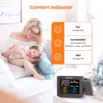 SMARTRO SC91 – Reloj Despertador de Proyección para Dormitorios con Estación Meteorológica, Termómetro Inalámbrico para Interiores y Exteriores, Indicador de Temperatura y Humedad, Higrómetro. en Lima