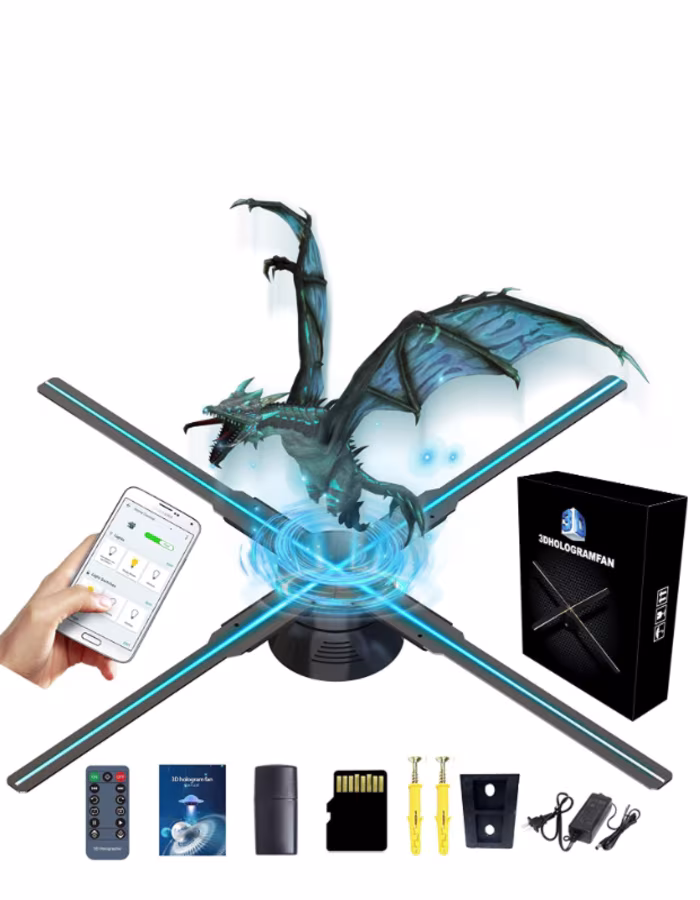 Ventilador holográfico 3D Missyou de 20.5 pulgadas, LED para techo, tragaluz, luz nocturna en Lima